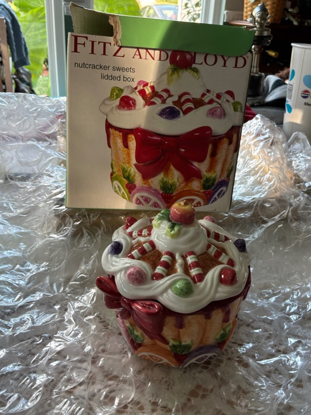 Vintage 2003 Fitz and Floyd Essentials Nutcracker Sweets Cupcake Lidded Box NiB
